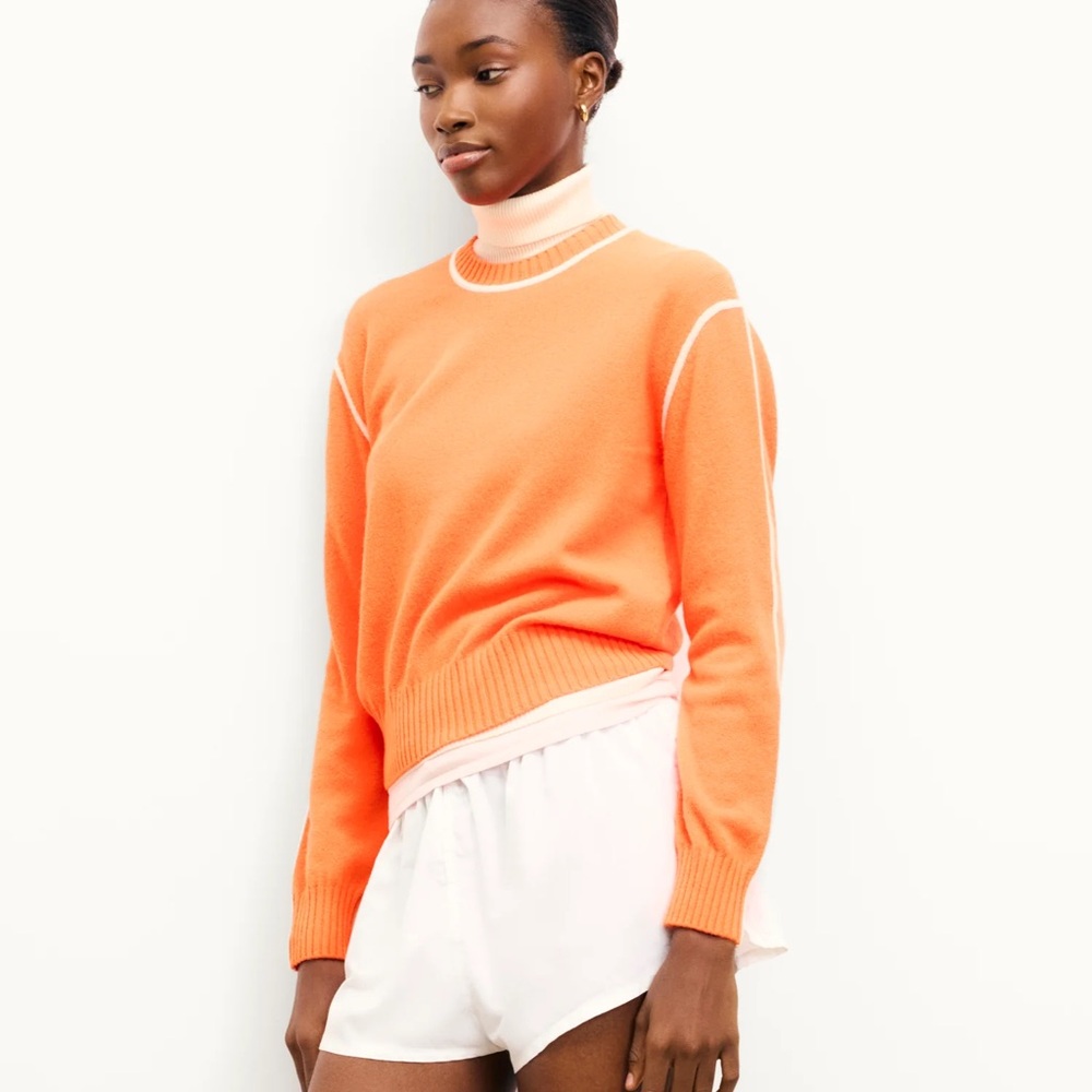From Future Cashmere Orange Crew Neck Sweater